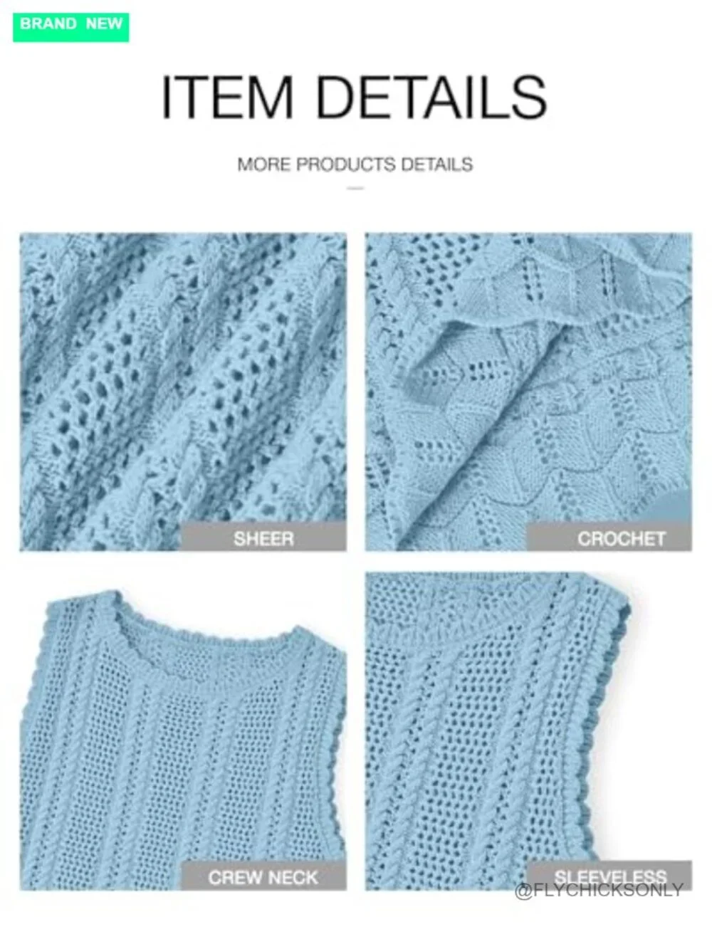 Crochet Sweater Vest Tank Top Cover Up for Beach Vacation Cruise Resort
